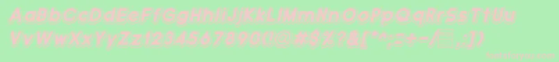 フォントDoubleBubbleShadowItalic – 緑の背景にピンクのフォント