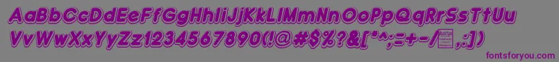 Шрифт DoubleBubbleShadowItalic – фиолетовые шрифты на сером фоне
