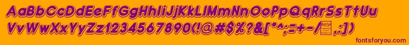 Шрифт DoubleBubbleShadowItalic – фиолетовые шрифты на оранжевом фоне
