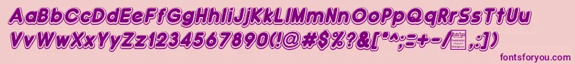 DoubleBubbleShadowItalic Font – Purple Fonts on Pink Background
