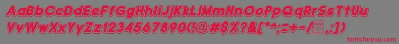 DoubleBubbleShadowItalic Font – Red Fonts on Gray Background