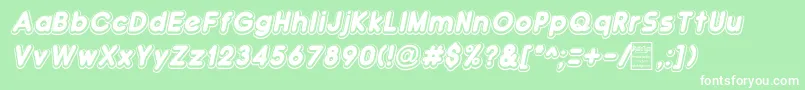 DoubleBubbleShadowItalic Font – White Fonts on Green Background