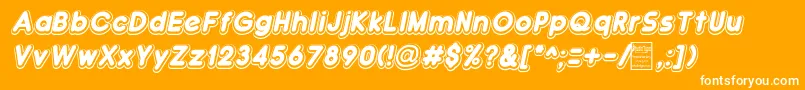DoubleBubbleShadowItalic Font – White Fonts on Orange Background