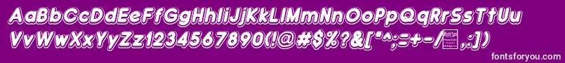 DoubleBubbleShadowItalic-Schriftart – Weiße Schriften auf violettem Hintergrund