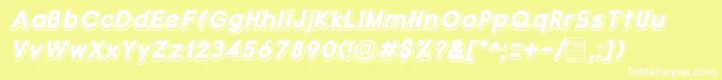 DoubleBubbleShadowItalic Font – White Fonts on Yellow Background