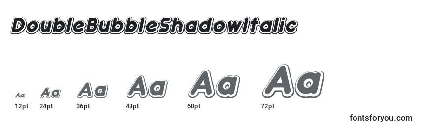DoubleBubbleShadowItalic Font Sizes