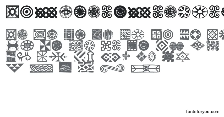 Schriftart Africanornaments – Alphabet, Zahlen, spezielle Symbole