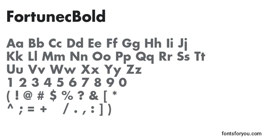 Шрифт FortunecBold – алфавит, цифры, специальные символы