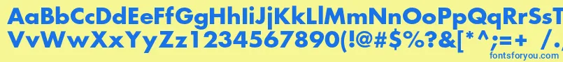 フォントFortunecBold – 青い文字が黄色の背景にあります。