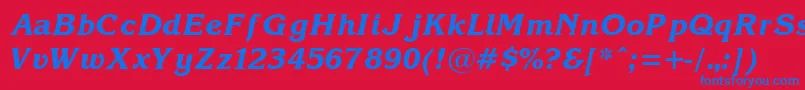 フォントKorin25 – 赤い背景に青い文字