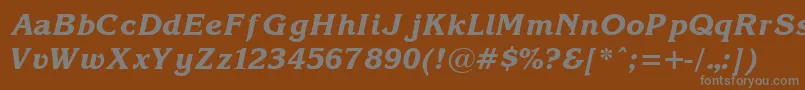 フォントKorin25 – 茶色の背景に灰色の文字