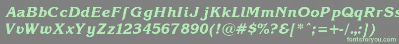 Korin25 Font – Green Fonts on Gray Background