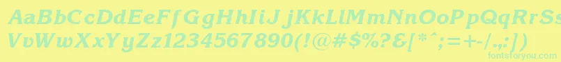 Korin25 Font – Green Fonts on Yellow Background