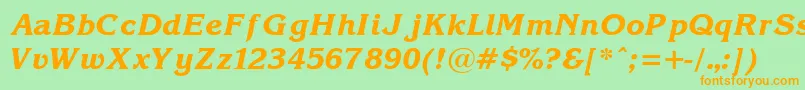 Korin25 Font – Orange Fonts on Green Background