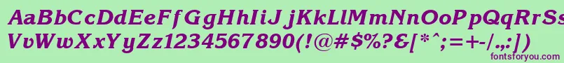 Korin25 Font – Purple Fonts on Green Background