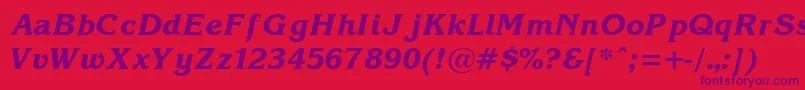Korin25 Font – Purple Fonts on Red Background