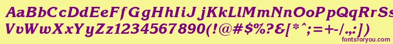 Korin25 Font – Purple Fonts on Yellow Background