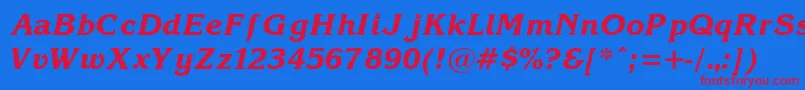Korin25 Font – Red Fonts on Blue Background