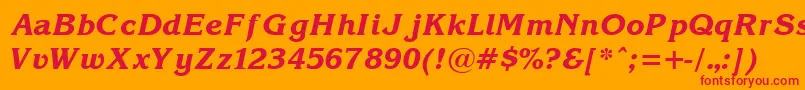 Korin25 Font – Red Fonts on Orange Background