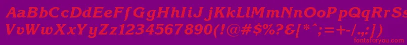 Korin25-Schriftart – Rote Schriften auf violettem Hintergrund