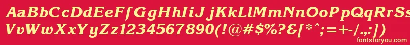 Korin25 Font – Yellow Fonts on Red Background