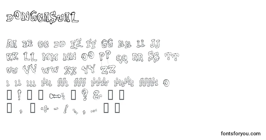 A fonte DongCasual – alfabeto, números, caracteres especiais