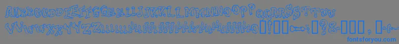 DongCasual Font – Blue Fonts on Gray Background
