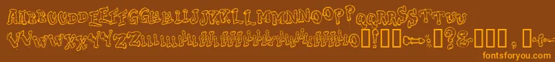 DongCasual Font – Orange Fonts on Brown Background