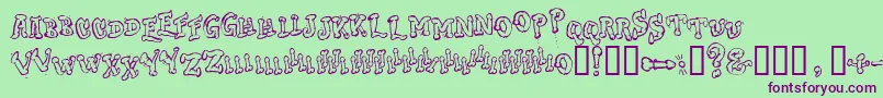 DongCasual Font – Purple Fonts on Green Background