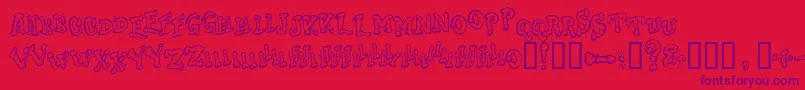 DongCasual Font – Purple Fonts on Red Background