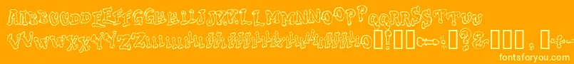 DongCasual Font – Yellow Fonts on Orange Background