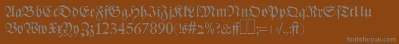 フォントZ690BlackletterRegular – 茶色の背景に灰色の文字