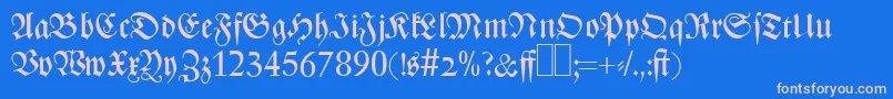 Z690BlackletterRegular Font – Pink Fonts on Blue Background