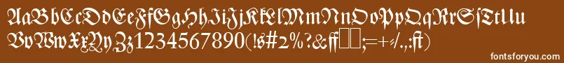 フォントZ690BlackletterRegular – 茶色の背景に白い文字