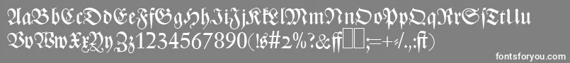 フォントZ690BlackletterRegular – 灰色の背景に白い文字