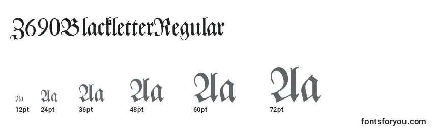 Z690BlackletterRegular Font Sizes