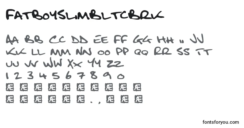 Schriftart FatboySlimBltcBrk – Alphabet, Zahlen, spezielle Symbole