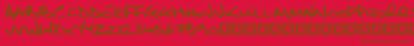 FatboySlimBltcBrk-Schriftart – Braune Schriften auf rotem Hintergrund