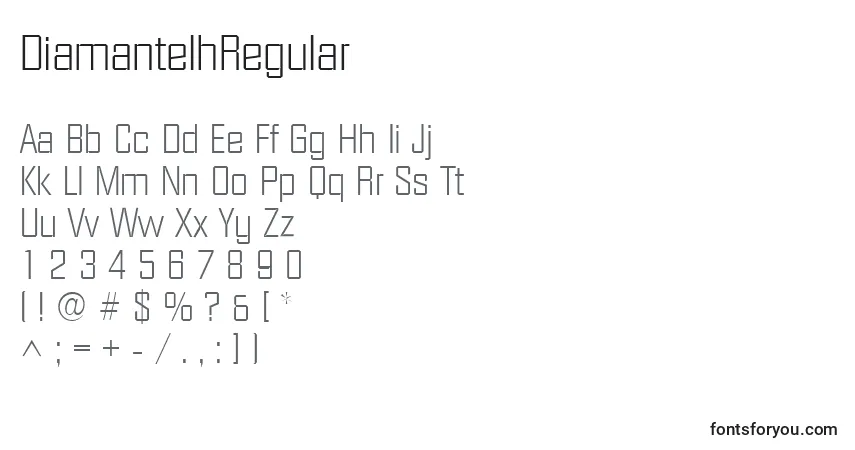 DiamantelhRegular Font – alphabet, numbers, special characters