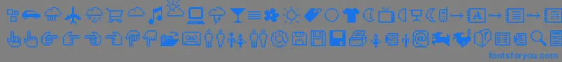 Шрифт CdIconspc – синие шрифты на сером фоне