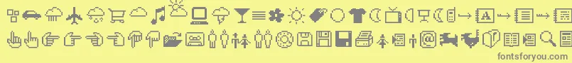 Шрифт CdIconspc – серые шрифты на жёлтом фоне