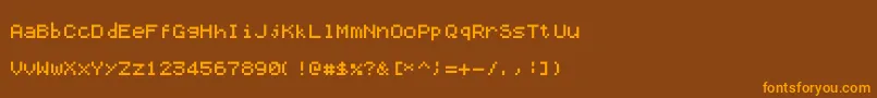 Aerxfont-Schriftart – Orangefarbene Schriften auf braunem Hintergrund