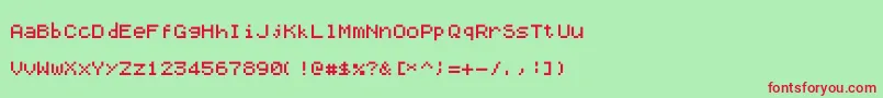 Шрифт Aerxfont – красные шрифты на зелёном фоне