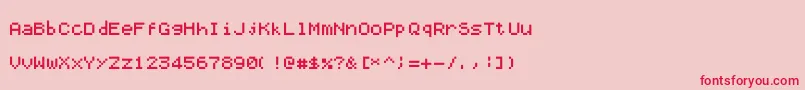 フォントAerxfont – ピンクの背景に赤い文字