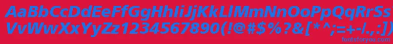 ForeignerBoldItalic Font – Blue Fonts on Red Background