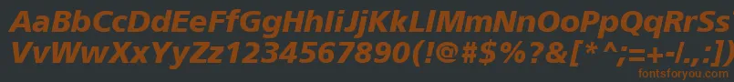 ForeignerBoldItalic-fontti – ruskeat fontit mustalla taustalla