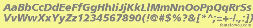 ForeignerBoldItalic Font – Gray Fonts on Yellow Background