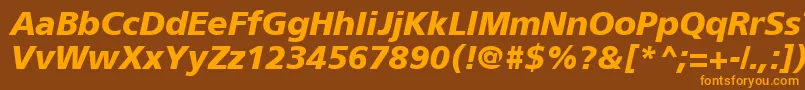 ForeignerBoldItalic Font – Orange Fonts on Brown Background