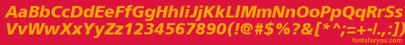 ForeignerBoldItalic Font – Orange Fonts on Red Background