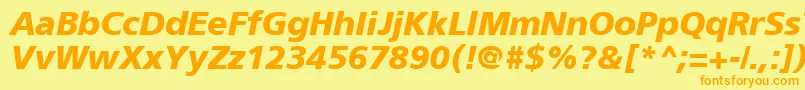 ForeignerBoldItalic Font – Orange Fonts on Yellow Background